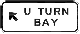 G9-391n(L) - U Turn Bay (Angled Left Arrow)