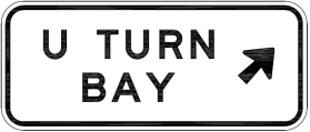 G9-391n(R) - U Turn Bay (Angled Right Arrow)
