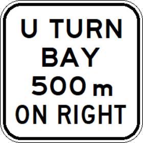 G9-392n(R) - U Turn Bay (___)m On Right