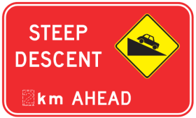 G9-82-2n - Steep Descent (x)km Ahead
