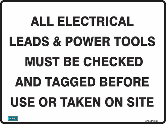 General Elec Checks & Tags Req