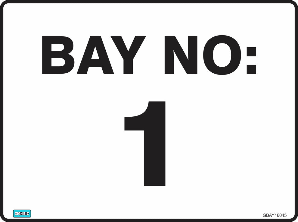 Single Bay Number General Bay Number 1 – Signbiz