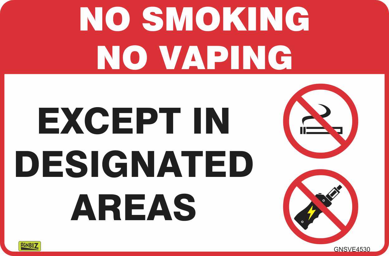 No Smoking Or Vaping Des Area