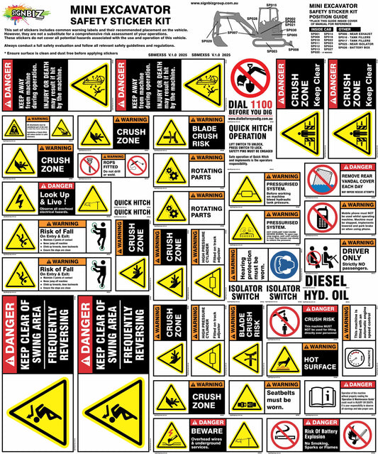Sticker Kit - Mini Excavator (<8t)