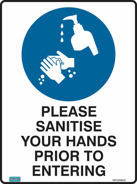 Mand Pls Sanitise Hands Prior