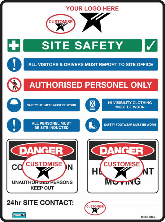 Mandatory Multi Safety Sign Customised
