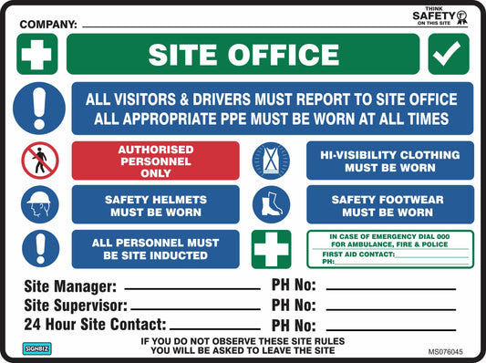 Mandatory Multi Safety Sign Site Office
