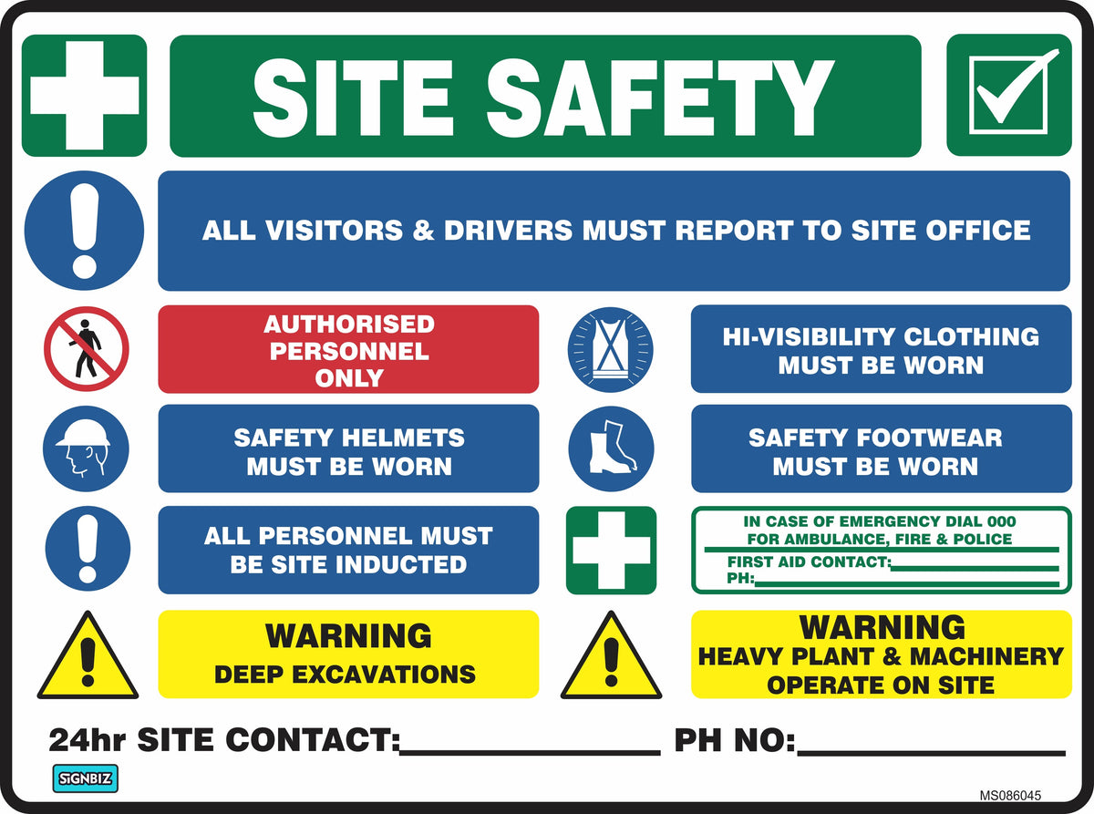 Multi Message Safety Sticker Mandatory Multi Safety Sign Warning – Signbiz