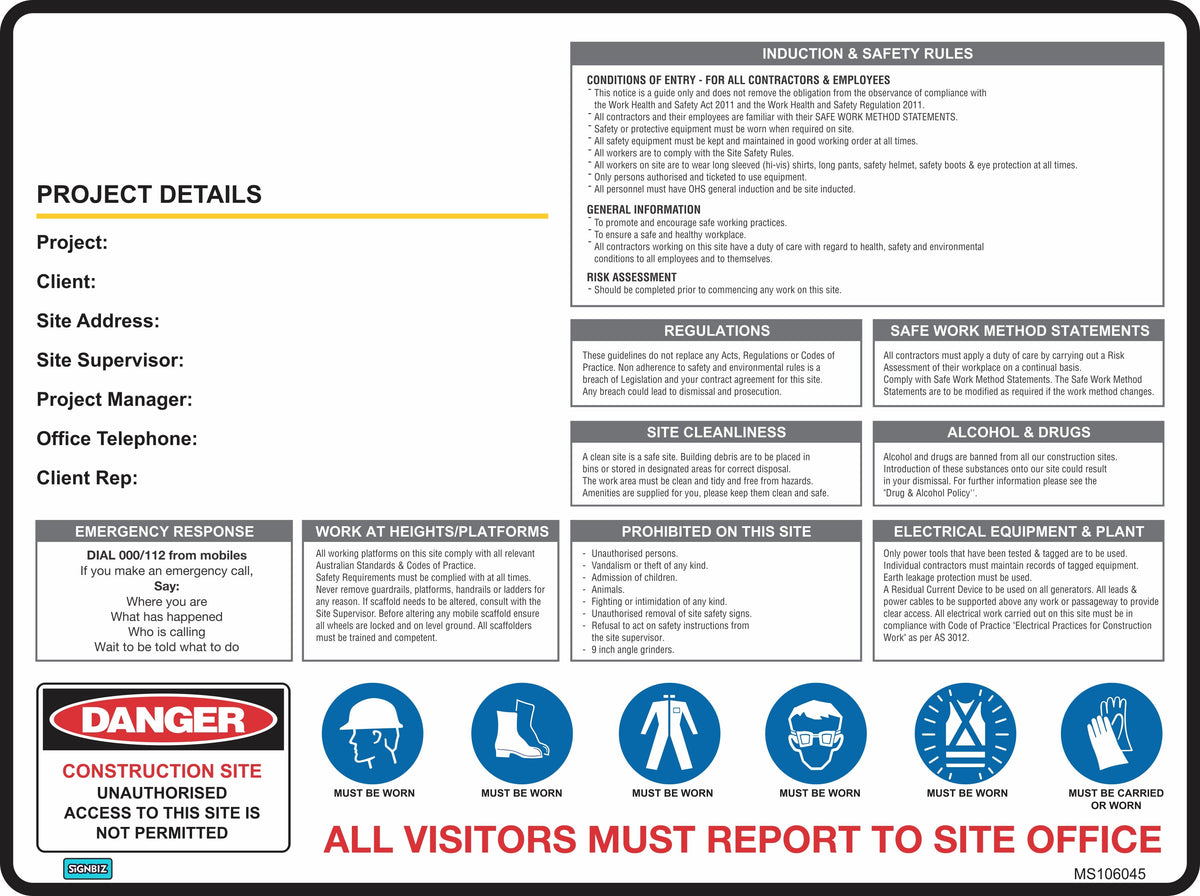 Project Path Security Sign Mandatory Multi Safety Sign Project Details – Signbiz