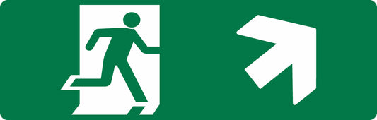 EXIT SIGN - RUNNING MAN RIGHT + UP ARROW