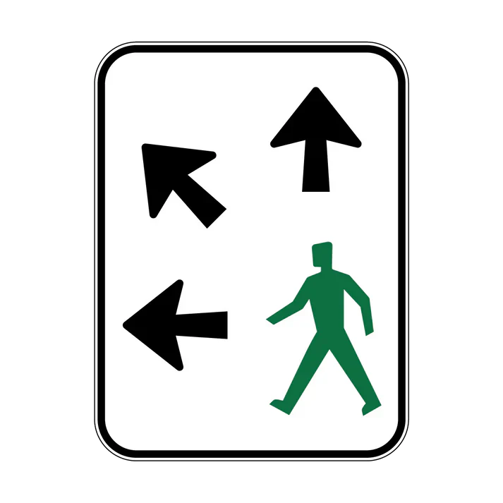 R3-5(L) Pedestrians May Cross Diagonally (Left)