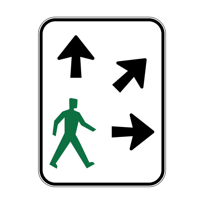 R3-5(R) Pedestrians May Cross Diagonally (Right)