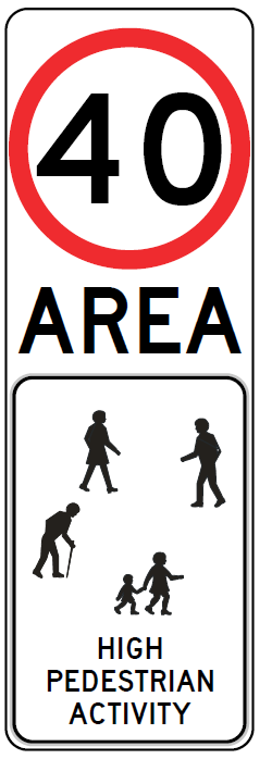 R4-236-2n High Pedestrian Activity 40 Area