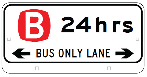 R5-311-4n Bus Only Lane (24 Hours) repeater