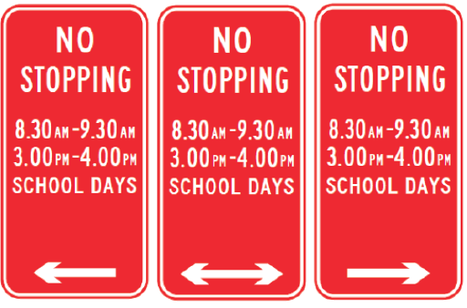 R5-403n No Stopping 8.30-9.30AM & 3-4PM School Days