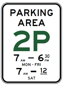 R5-62-5n - Parking Area _p (specified times) - Repeater (Internal)
