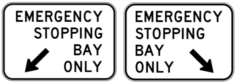 R5-85-1n Emergency Stopping Bay Only (L or R)