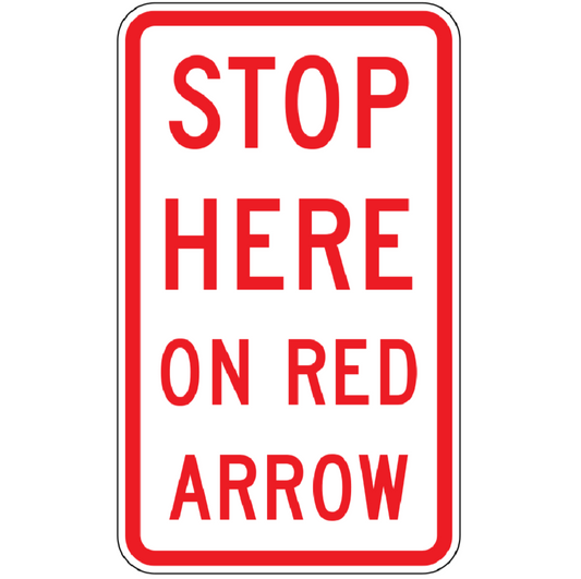 R6-14 Stop Here On Red Arrow