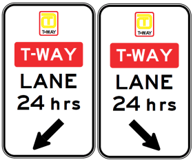 R6-237-1n T-Way Lane 24hrs (Left arrow / Right arrow)