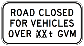 R6-244n Road Closed For Vehicles Over _ _t GVM