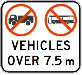 R6-248n No Trucks Or Buses (Symbolic) Vehicles Over 7.5m