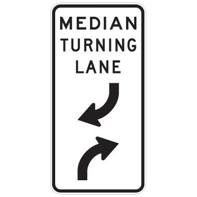 R6-30 - Median Turning Lane (arrows)