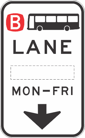 R7-1-1-4n - Bus Lane (AM or PM) (Overhead)