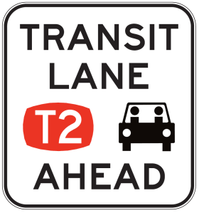 R7-220n Transit Lane T2 Ahead
