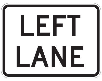 R7-3(L) - Left Lane (Supplementary Plate)