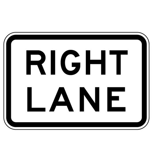 R7-3(R) - Right Lane (Supplementary Plate)