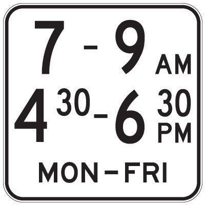 R9-1-2 - Times Of Operation (Two Periods)
