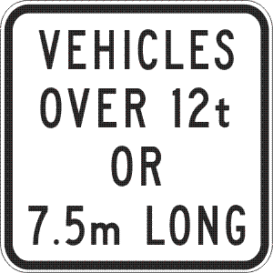R9-307-3n - Vehicles Over 12t Or 7.5m Long