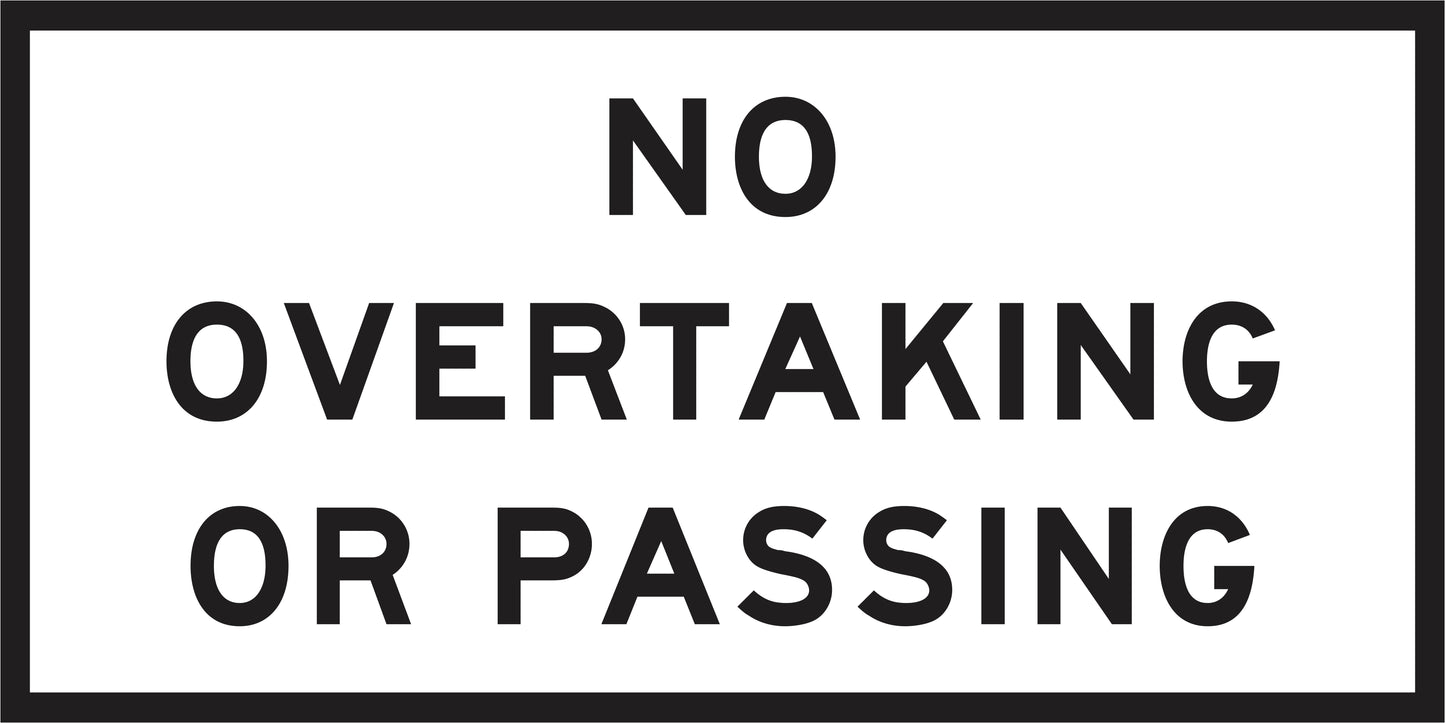 RM6-1(C) - No Overtaking Or Passing (Mms Insert - To Be used on Multi Message Sign panels Only)
