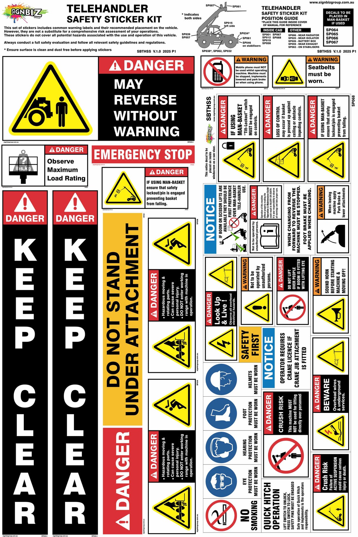 Sticker Kit - Telehandler – Signbiz