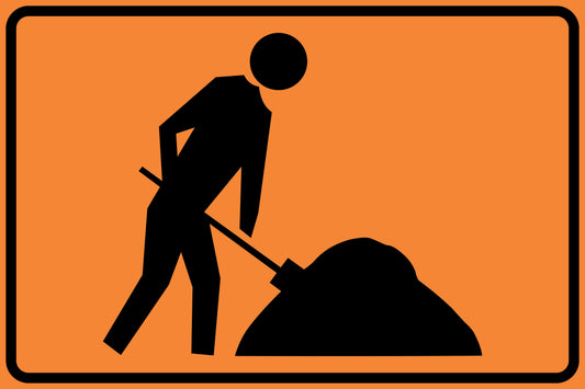 SWING STAND SIGN ONLY - DIGGER MAN/WORKERS AHEAD DAYTIME DG ORANGE