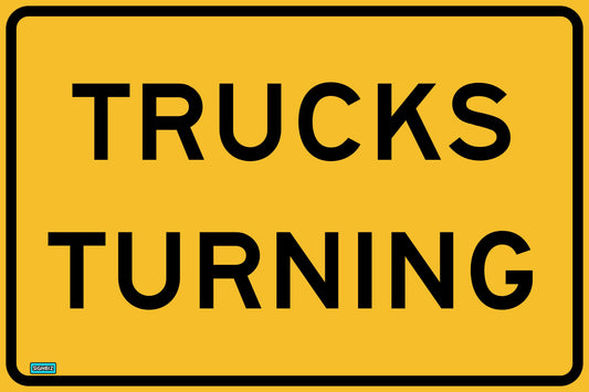 SWING STAND SIGN ONLY - TRUCKS TURNING