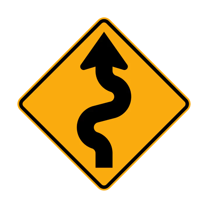 W1-5(L) - Winding Road (Left Symbolic)