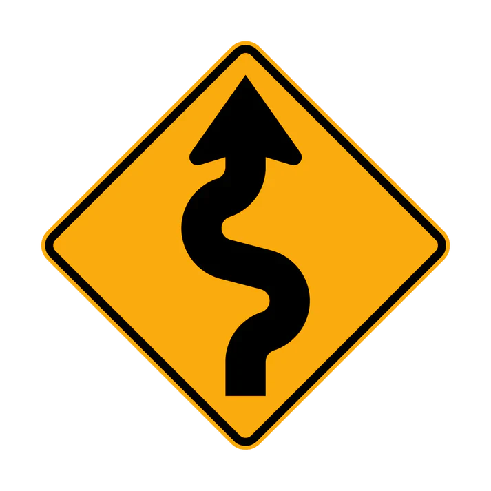 W1-5(R) - Winding Road (Right Symbolic)