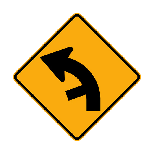 W2-10(L) - Side Road Intersection on a Curve - Inside (Left Symbolic)
