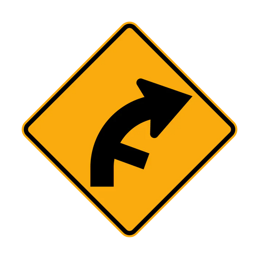 W2-10(R) - Side Road Intersection On a Curve - Inside (Right Symbolic)