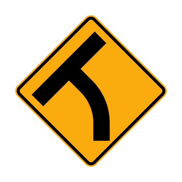 W2-14(L) - T-Intersection, beyond a curve (Left Symbolic)