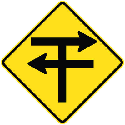 W2-201n - T-Junction With Dual Carriageways (Symbolic)