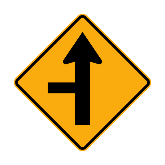 W2-4(L) - Side Road Intersection on Straight (Left Symbolic)