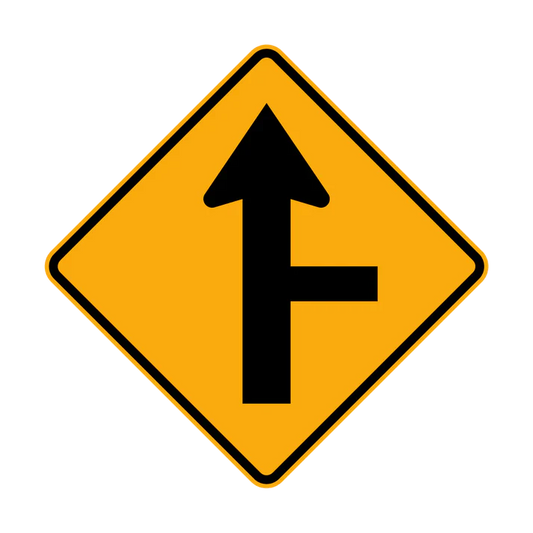 W2-4(R) - Side Road Intersection on Straight (Right Symbolic)