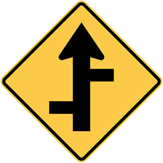 W2-8(L) - Staggered side roads junctions (Left Symbolic)