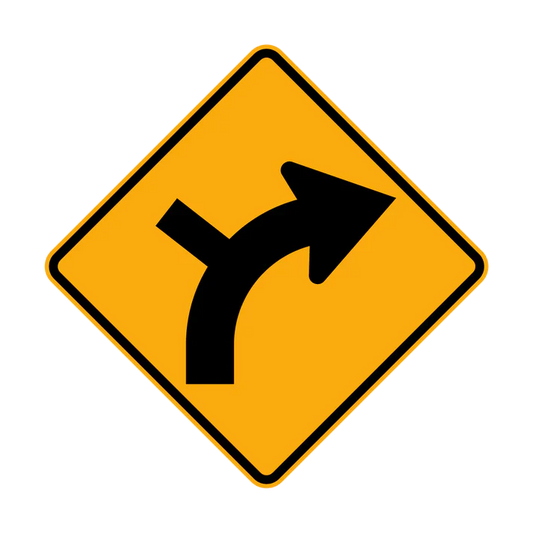 W2-9(R) - Side Road Intersection on a Curve -Outside (Right Symbolic)