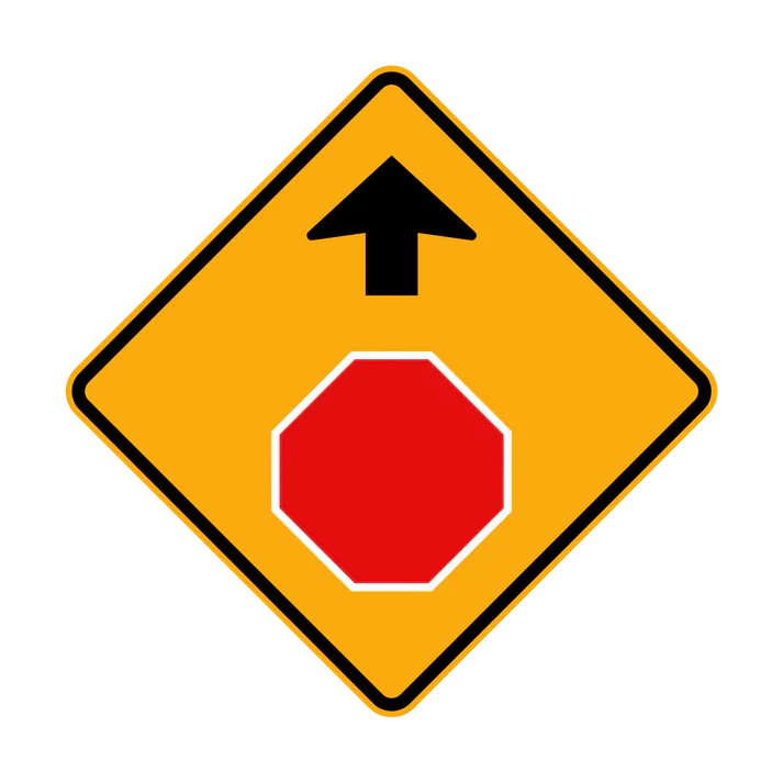 W3-1 - Stop Sign Ahead (Symbolic)