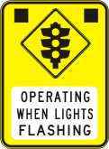 W3-207-1n - Traffic Lights (Symbolic) Operating When Lights Flashing (Portrait Version)