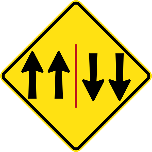 W4-212n - Two Lane Each Direction With Barrier (Symbolic)