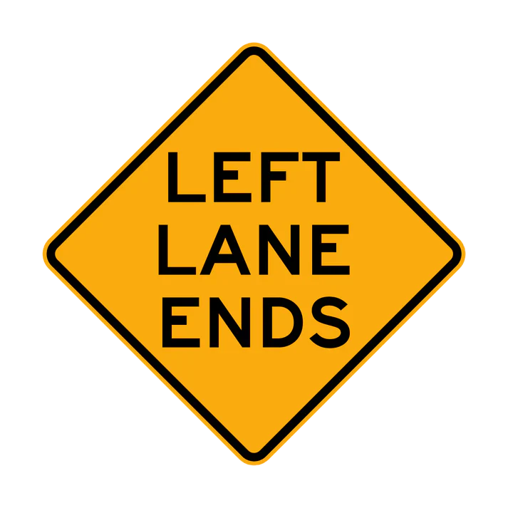 W4-9 - Left Lane Ends